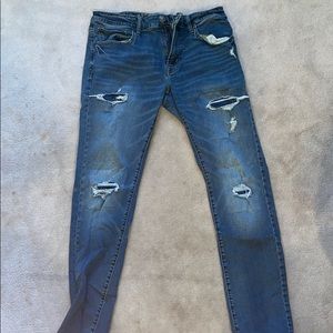 Blue American Eagle Ripped Jeans